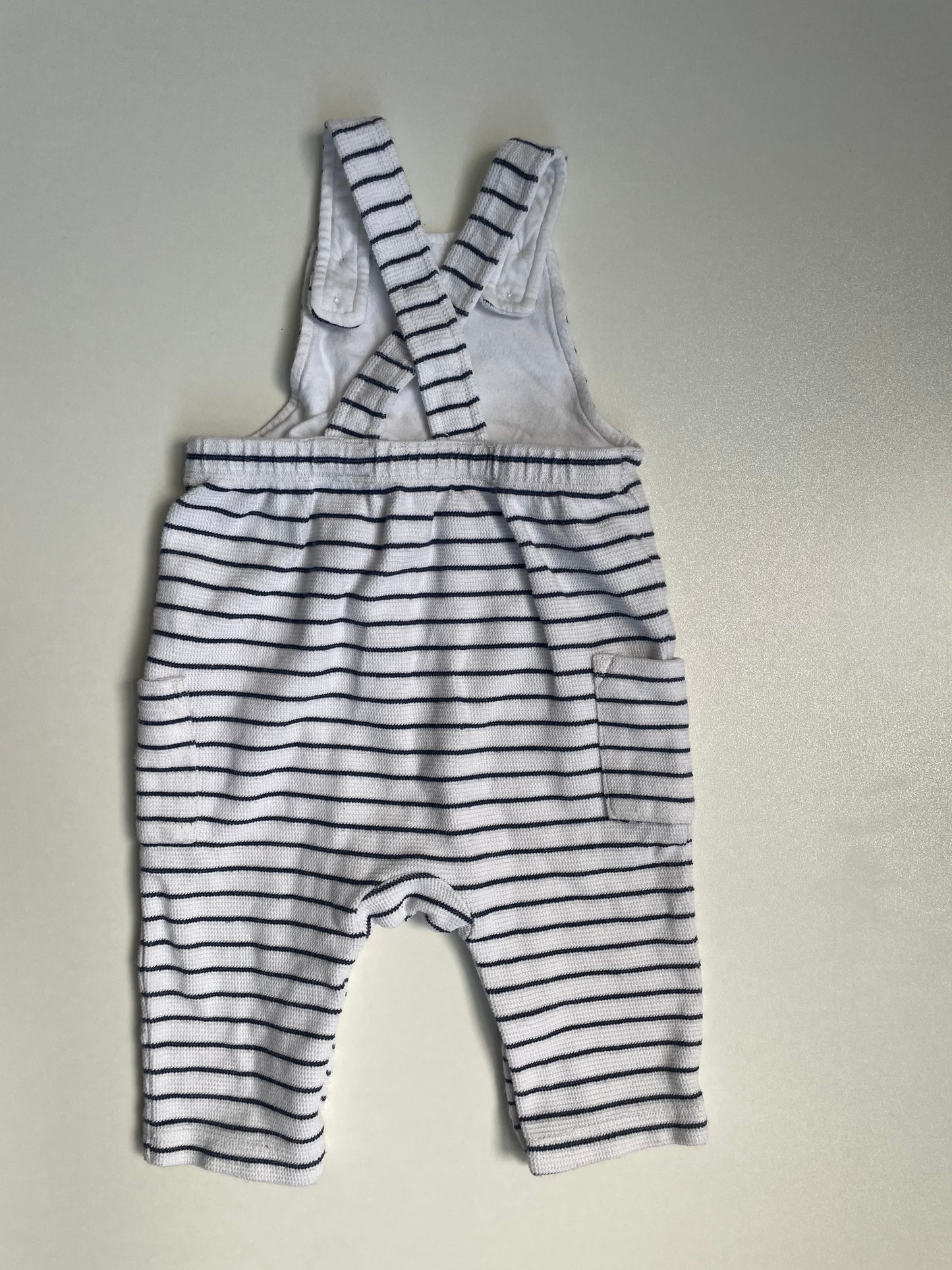 Marks & Spencer Stripe Knit Overalls - Size 6-9