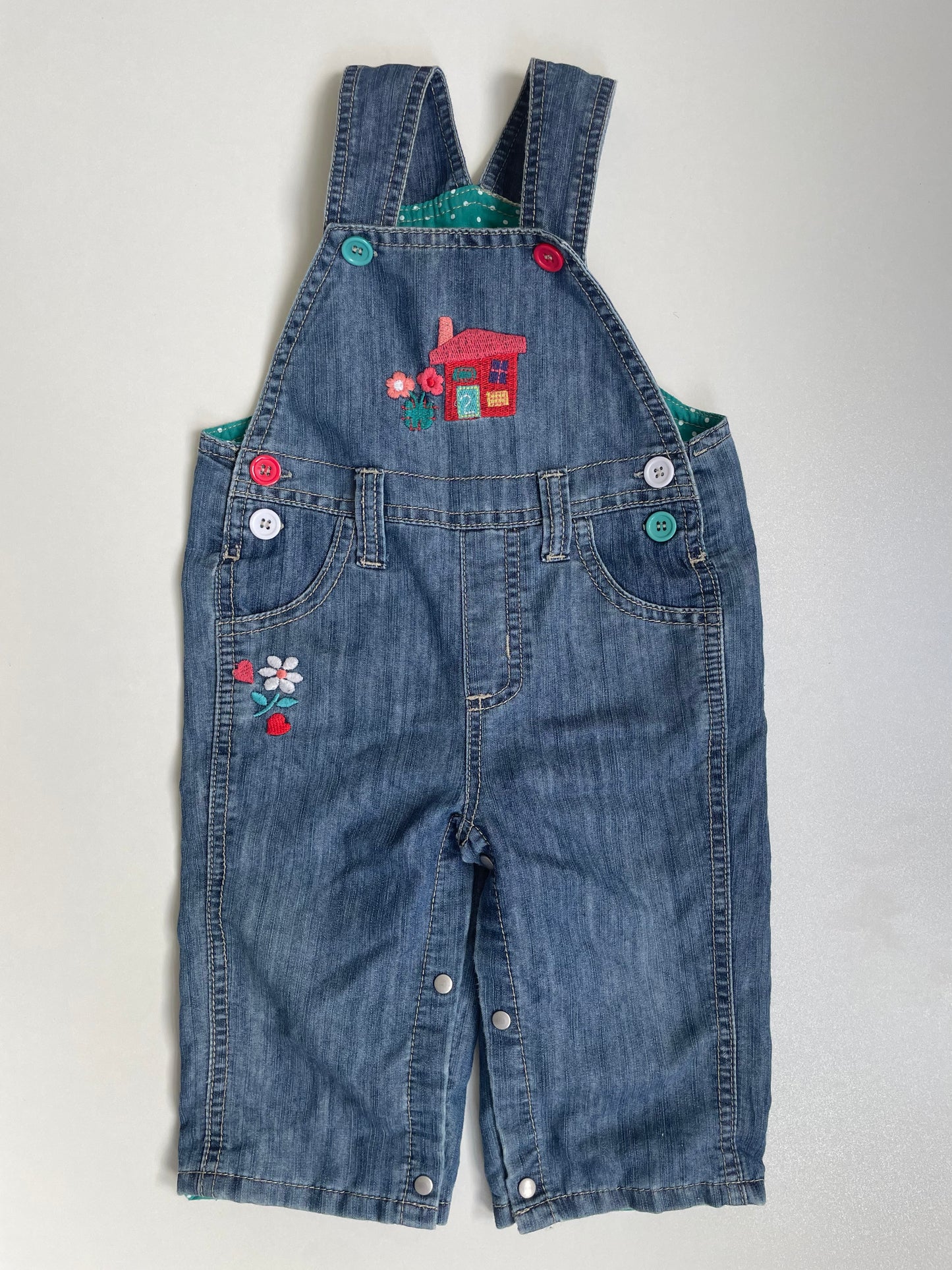 Pumpkin Patch Floral House Overalls - Size 6-12 months