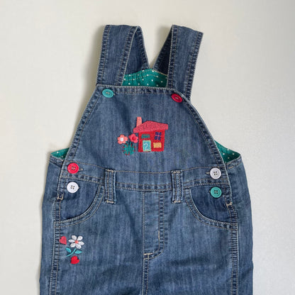 Pumpkin Patch Floral House Overalls - Size 6-12 months