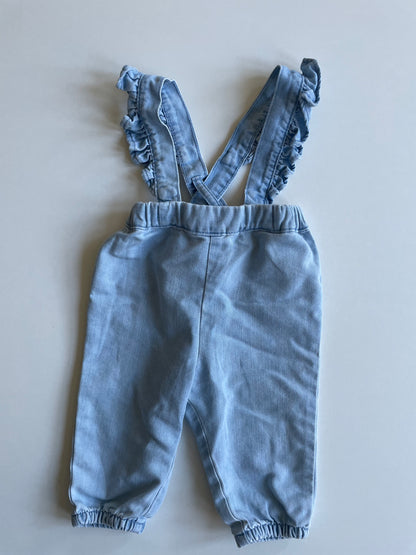 H&M Denim Overalls - 6-9 months