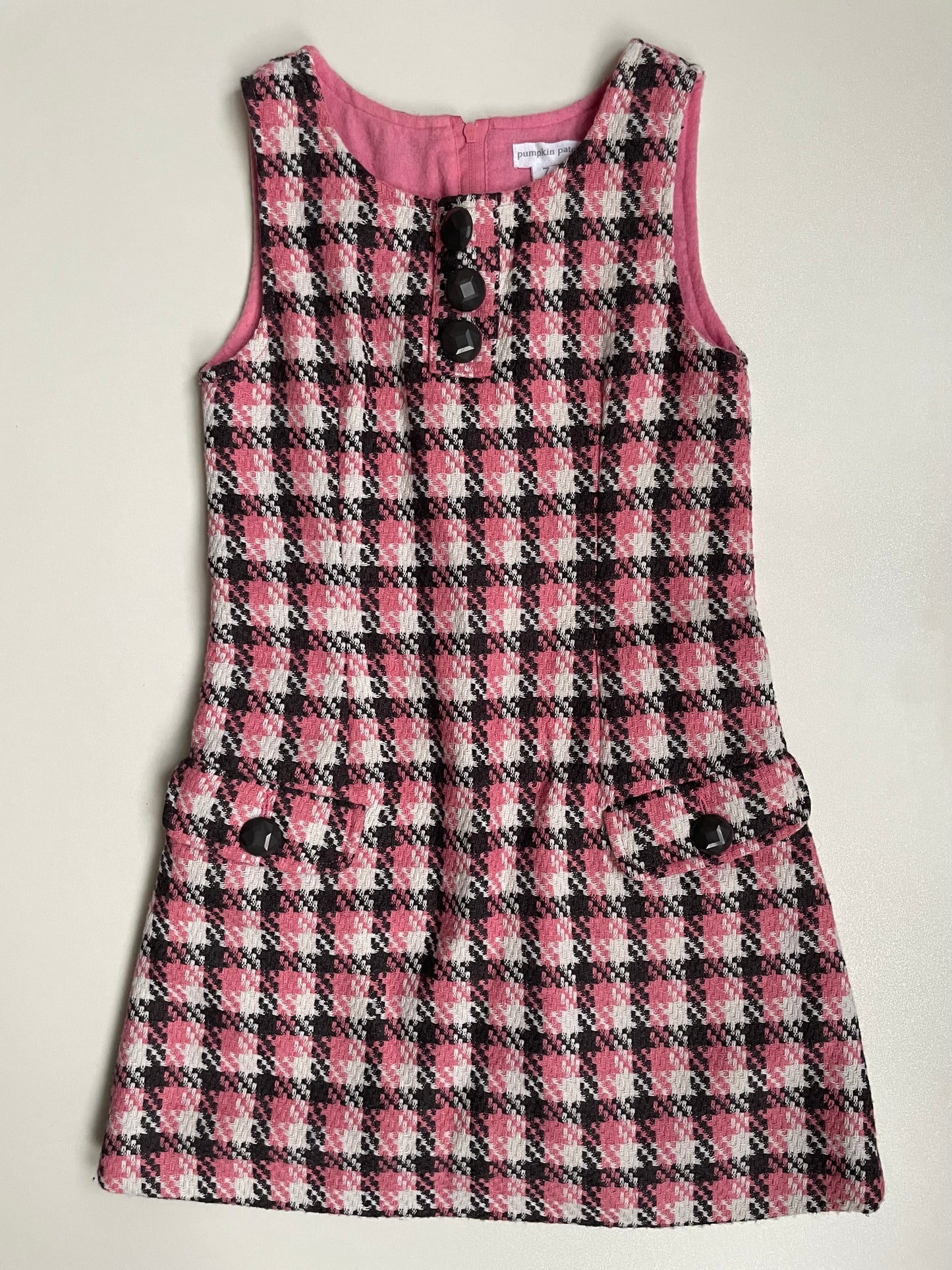 Pumpkin Patch Pink Checkered Dress - Size 7