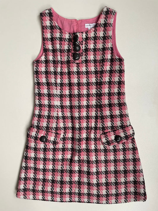 Pumpkin Patch Pink Checkered Dress - Size 7