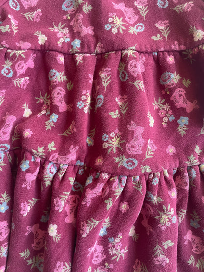 Teeny Weeny Maroon Floral Dress - 12-18 months