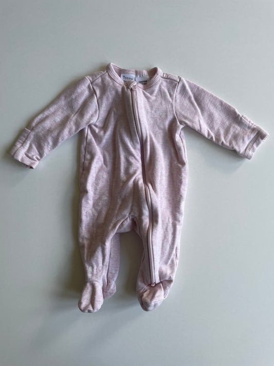 Teeny Weeny Fleece Lined Sleepsuit - Newborn