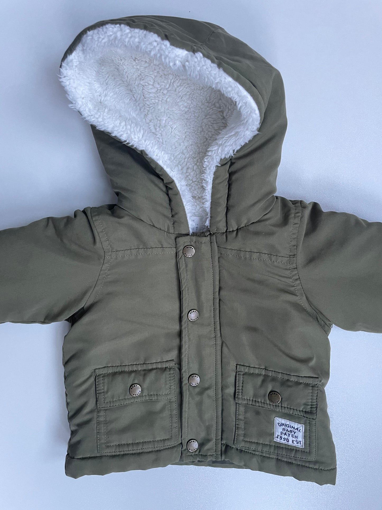 Pumpkin Patch Olive Green Jacket - 3-6 months