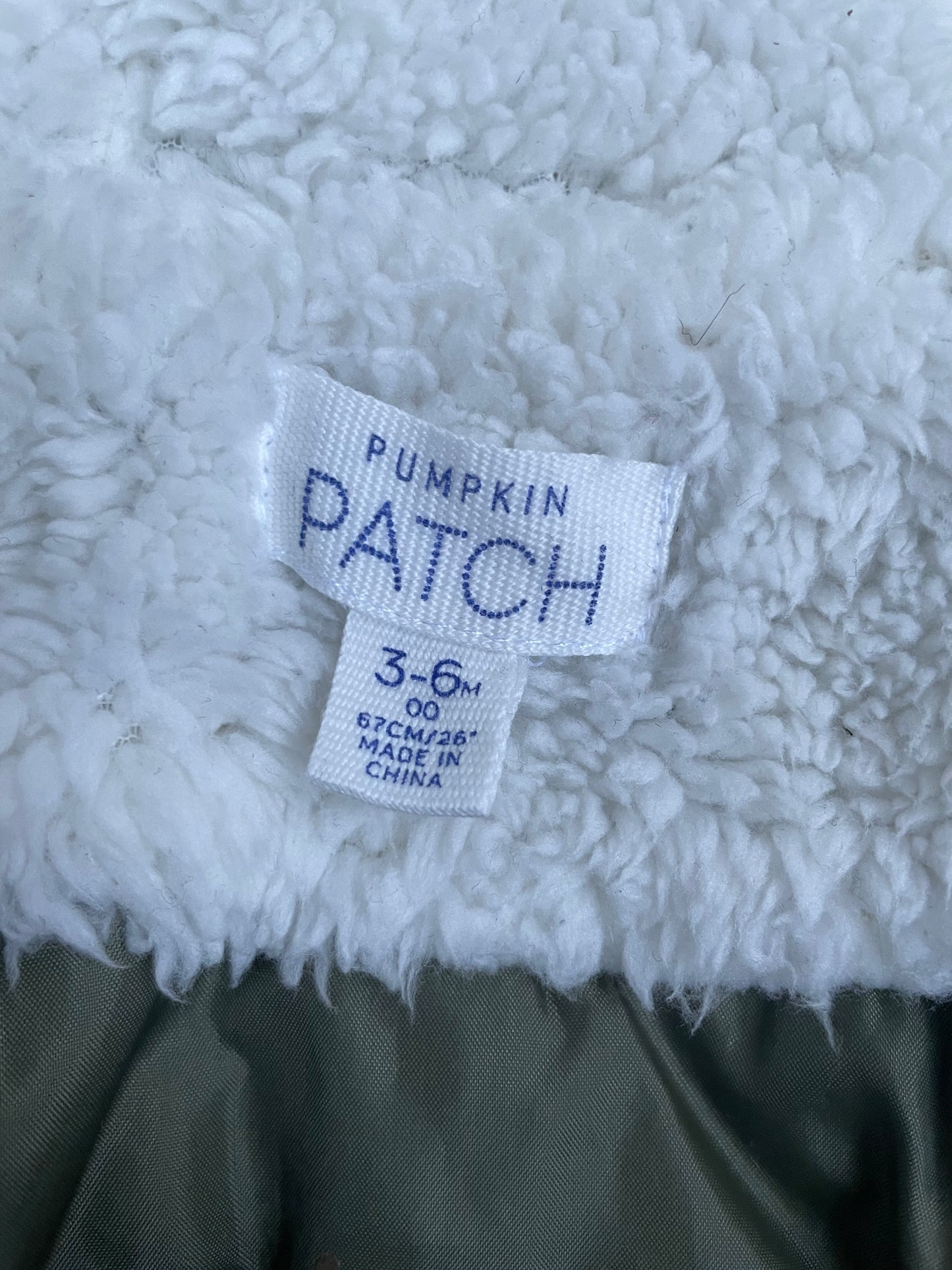 Pumpkin Patch Olive Green Jacket - 3-6 months