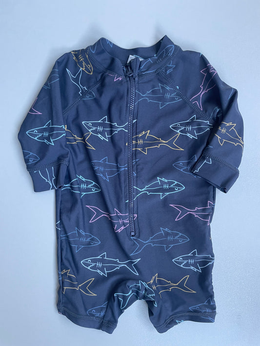 Cotton On Shark Swimsuit - 3-6 months