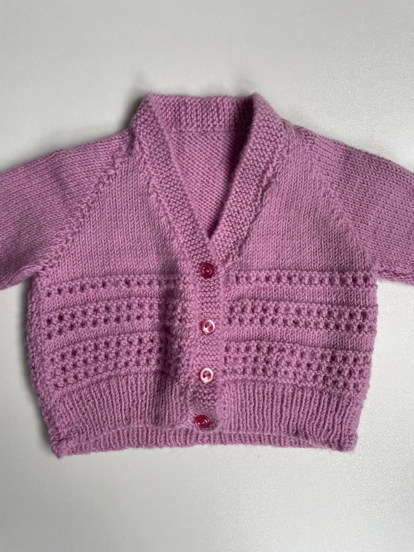 Pink Wool Cardigan - 2-4 months