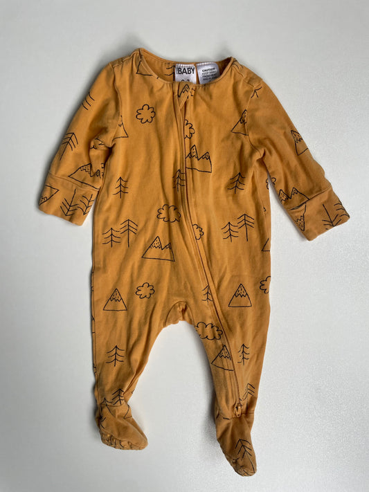 Cotton On Mountain Footed Zipsuit - 0-3 Months
