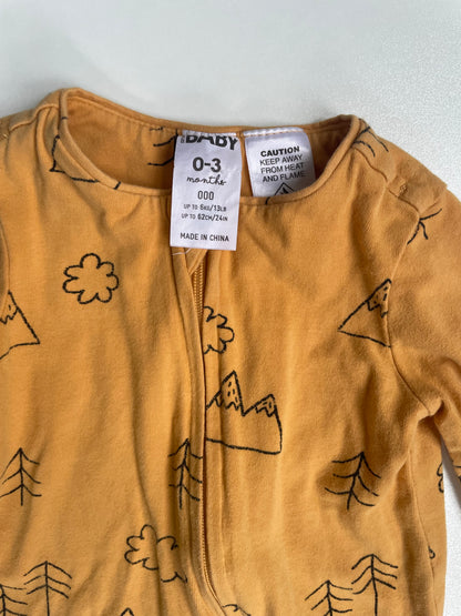 Cotton On Mountain Footed Zipsuit - 0-3 Months