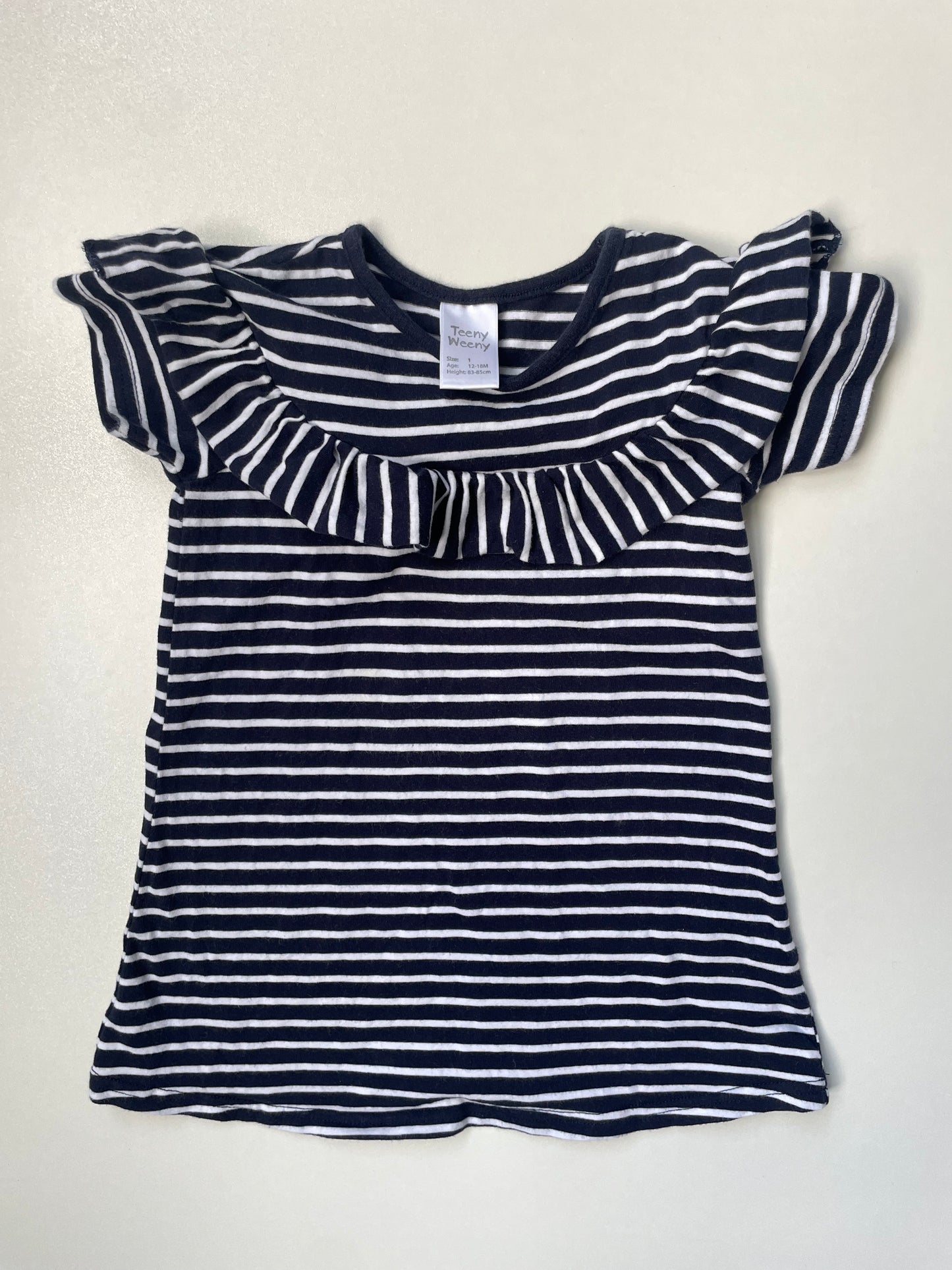Teeny Weeny Navy Stripe Dress - 12-18 Months