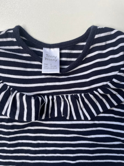 Teeny Weeny Navy Stripe Dress - 12-18 Months