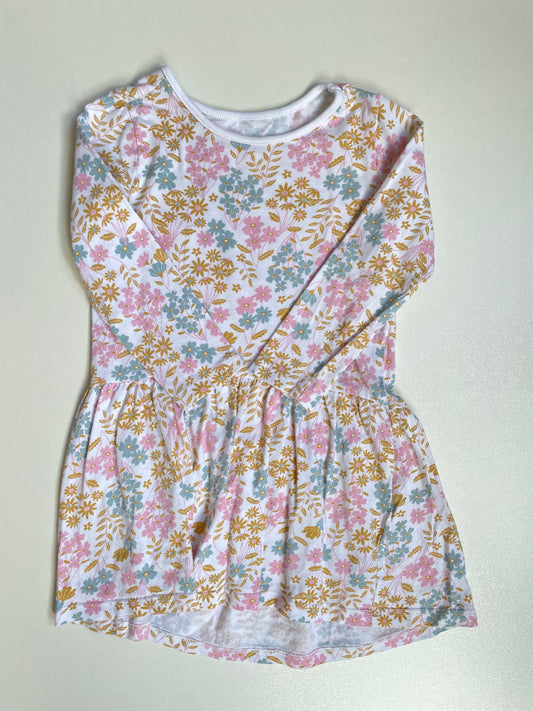 White Floral Dress - 18-24 months