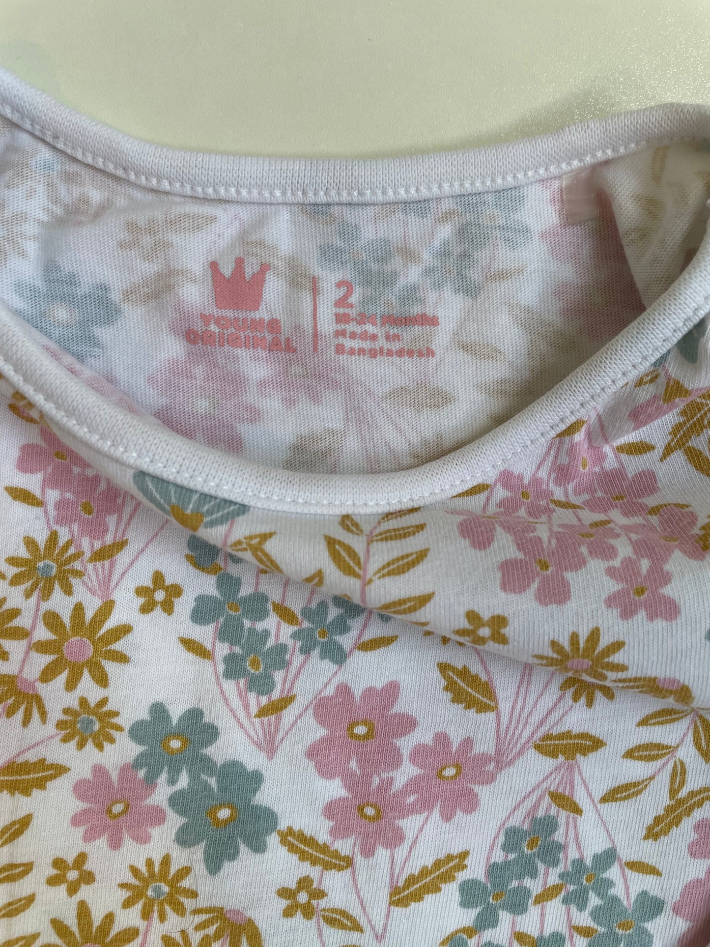 White Floral Dress - 18-24 months