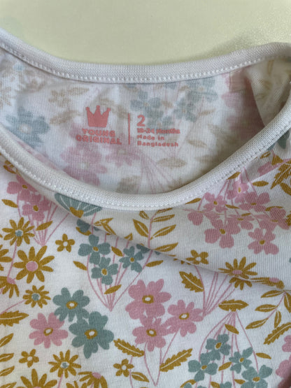 White Floral Dress - 18-24 months