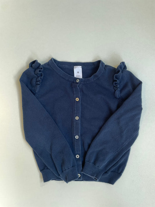 Navy Frill Cardigan - Size 7