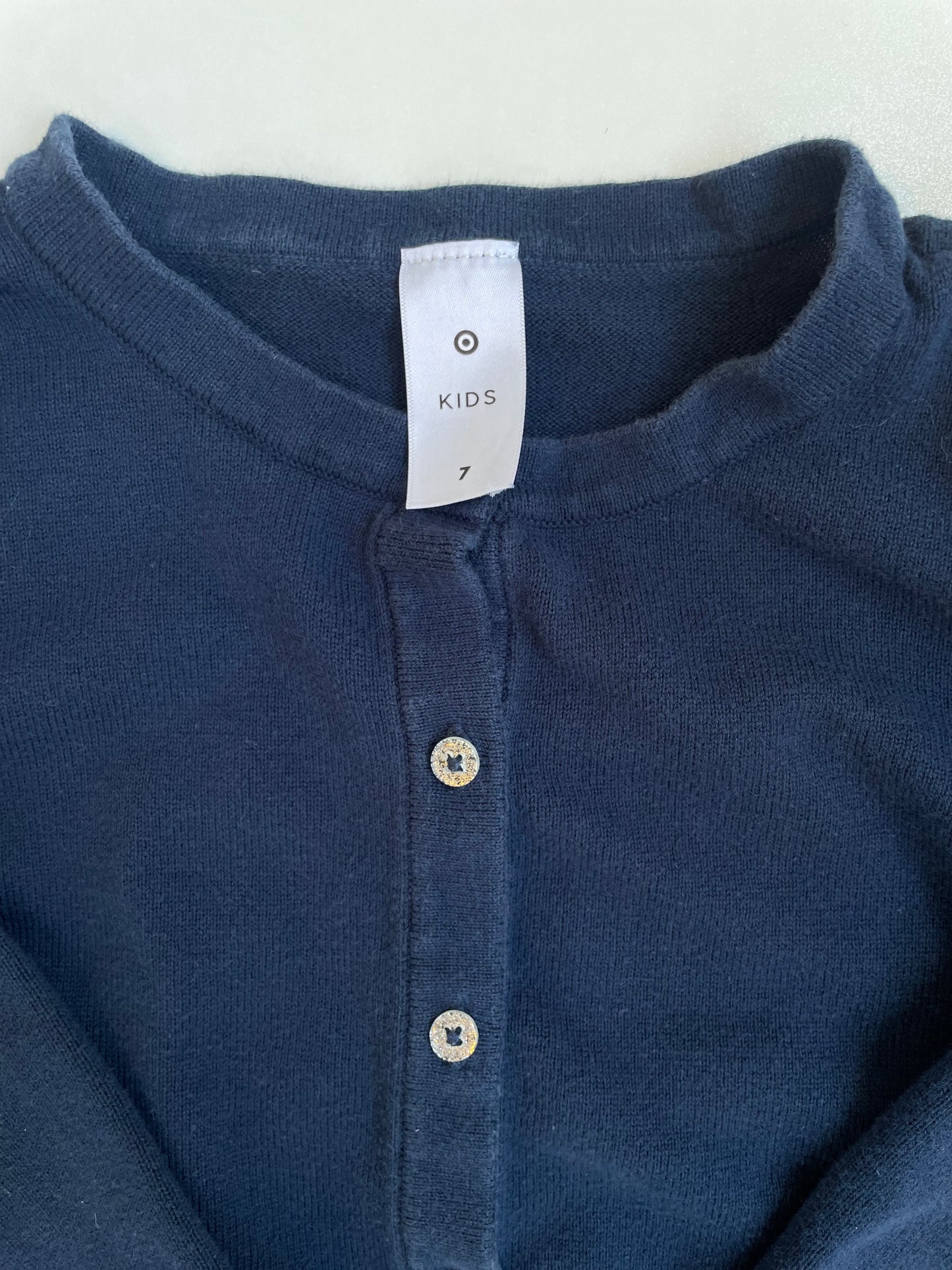Navy Frill Cardigan - Size 7