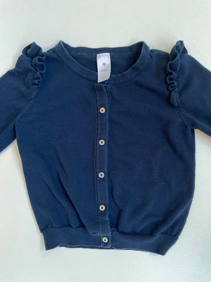 Navy Frill Cardigan - Size 7