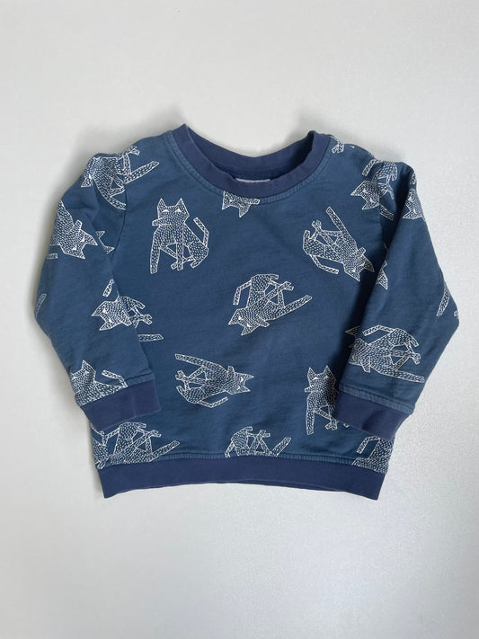 Hoot Kid Fox Crew Sweatshirt - Size 1
