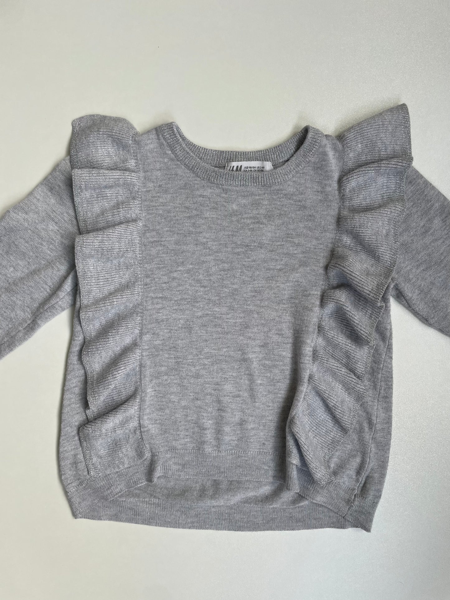 H&M Glitter Frill Jumper - Size 3-4