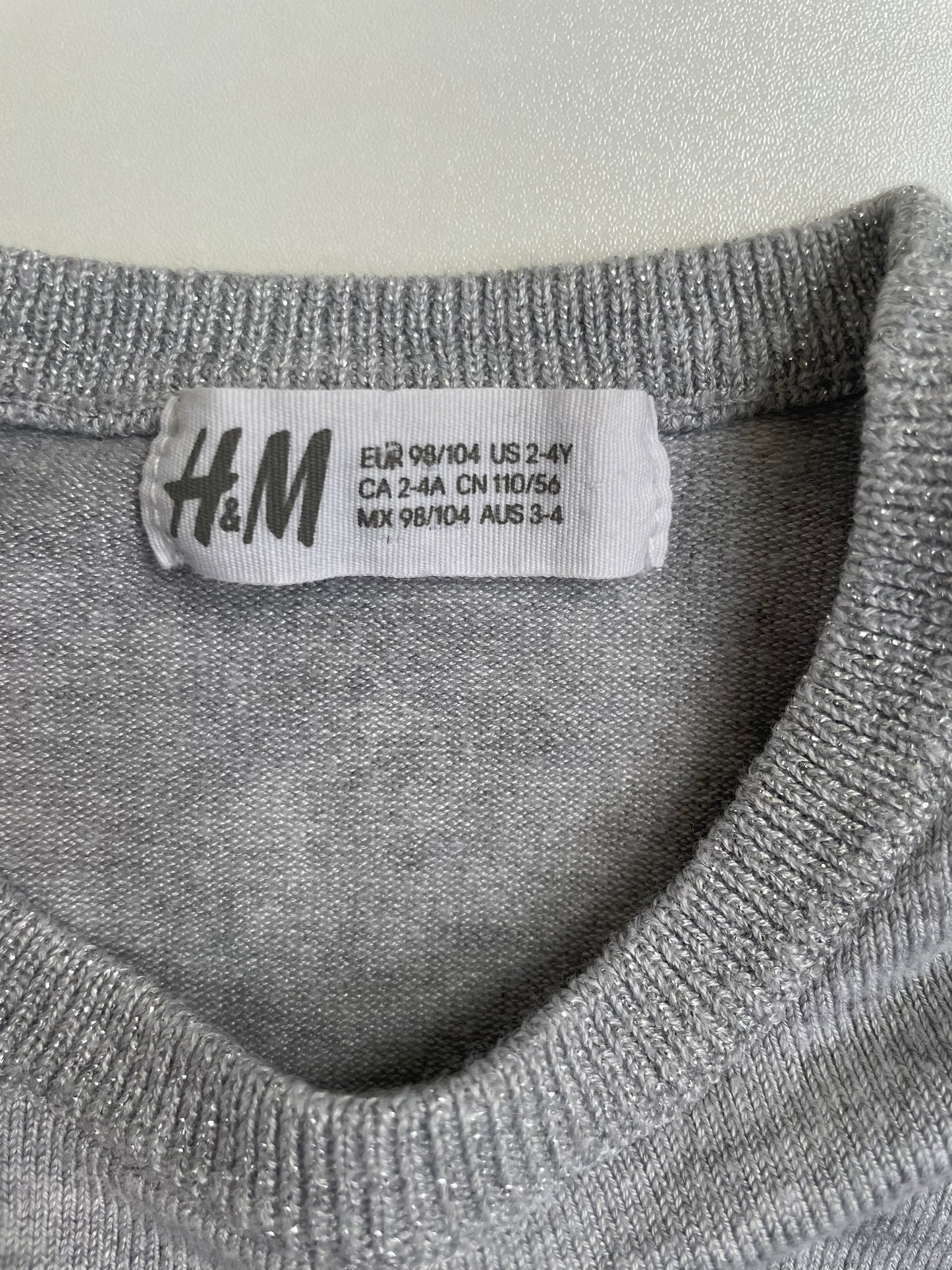 H&M Glitter Frill Jumper - Size 3-4