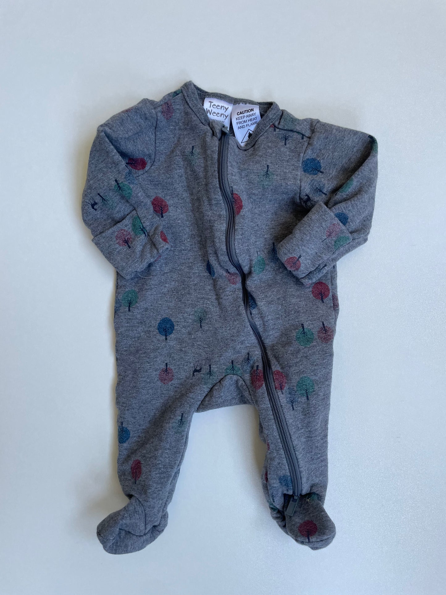 Teeny Weeny Tree Fleece Lined Sleepsuit - Newborn