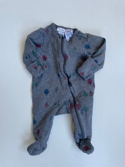 Teeny Weeny Tree Fleece Lined Sleepsuit - Newborn