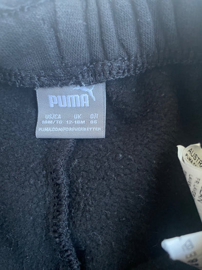 Puma Black Trackpants - 12-18 Months