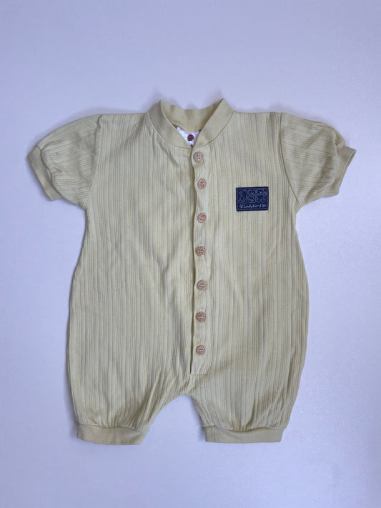 Vintage Ladybird Yellow Rib Romper - 12 Months