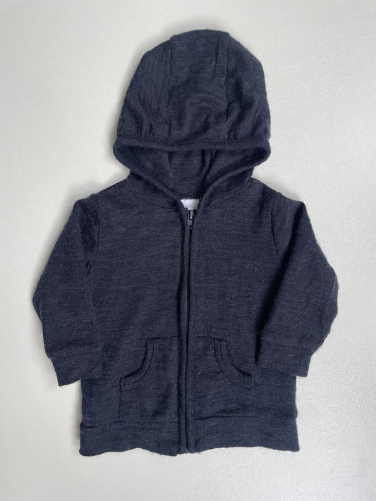Teeny Weeny Navy Merino Hoodie - 3-6 Months