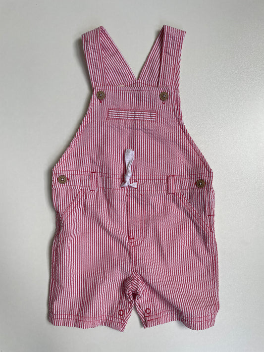 Red Stripe Shortall Overalls - 18 Months